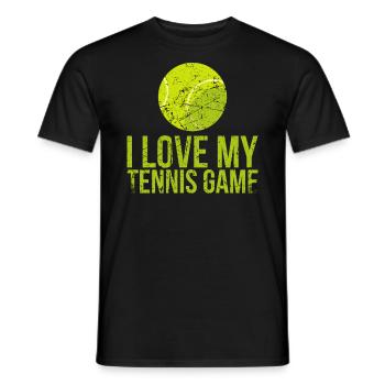 Ich Liebe Mein Tennisspieldesign Für Tennisfans - Männer T-Shirt - Schwarz - Vorne - AI Model Male 178 light (178cm)