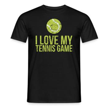 Ich Liebe Mein Tennisspieldesign Für Tennisfans - Männer T-Shirt - Schwarz - Vorne - AI Model Male 178 light (178cm)