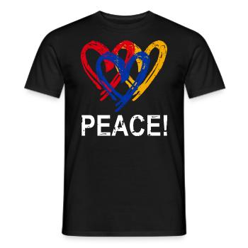 Armenien Herz Peace - Männer T-Shirt - Schwarz - Vorne - AI Model Male 178 light (178cm)