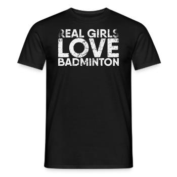 Les vraies filles adorent le badminton pour - T-shirt homme - noir - Devant - AI Model Male 178 light (178cm)