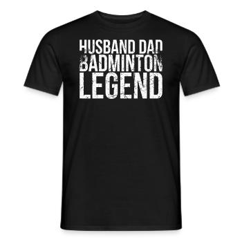Husband-vati-badminton-legend For - Men's T-Shirt - black - Front - AI Model Male 178 light (178cm)