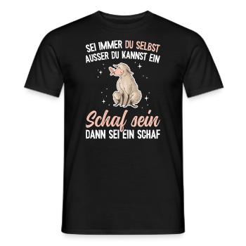 Lustiges Schafmotiv - Bäuerin Landwirtin & Schaf - Männer T-Shirt - Schwarz - Vorne - AI Model Male 178 light (178cm)