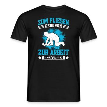 Fliesenleger Spruch - Fliesenlegen & Bodenleger - Männer T-Shirt - Schwarz - Vorne - AI Model Male 178 light (178cm)