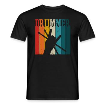 Drummer Percussionist & Drummer - Men's T-Shirt - black - Front - AI Model Male 178 light (178cm)