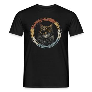 Best Cat Dad Ever Katzenpapa - Men's T-Shirt - black - Front - AI Model Male 178 light (178cm)