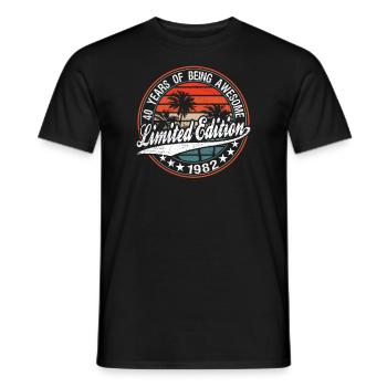 40 Years Of Being Awesome Vintage 1982 Limited - Men's T-Shirt - black - Front - AI Model Male 178 light (178cm)