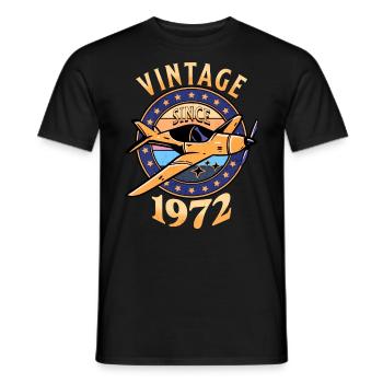 Avion Vintage 1972 50 Ans Anniversaire - T-shirt homme - noir - Devant - AI Model Male 178 light (178cm)