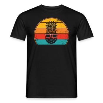 Pineapple sunglasses retro design For - Men's T-Shirt - black - Front - AI Model Male 178 light (178cm)