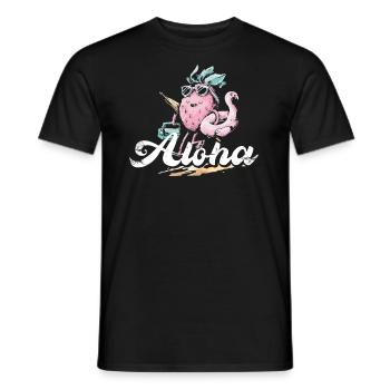 Aloha, Ananas, Und, Flamingo, Design, Für, Beach - Männer T-Shirt - Schwarz - Vorne - AI Model Male 178 light (178cm)
