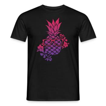 Pineapple Flower Sunglasses Design For Beach - Men's T-Shirt - black - Front - AI Model Male 178 light (178cm)