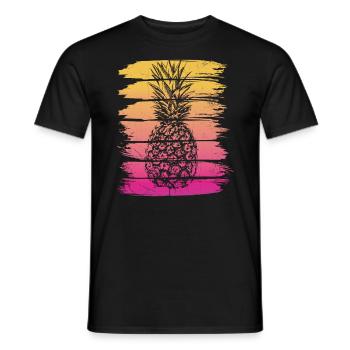 Pineapple retro design For beach lovers Pineapple - Men's T-Shirt - black - Front - AI Model Male 178 light (178cm)
