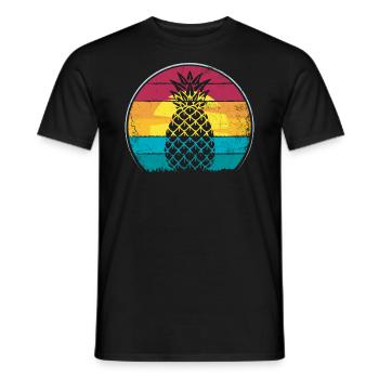 Design rétro ananas pour les amoureux de la plage Ananas - T-shirt homme - noir - Devant - AI Model Male 178 light (178cm)