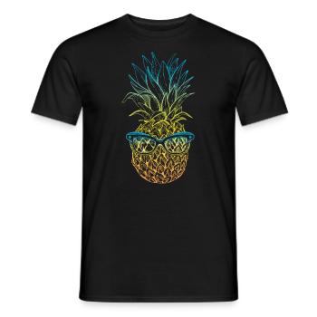 Pineapple Sunglasses Design For Beach Lovers - Men's T-Shirt - black - Front - AI Model Male 178 light (178cm)