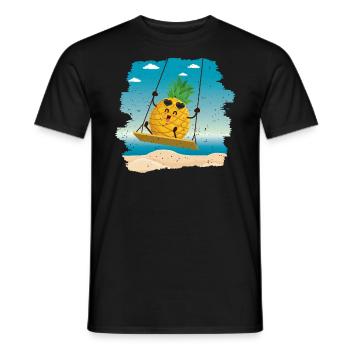 Pineapple Swing Design For Beach Lovers Pineapple - Men's T-Shirt - black - Front - AI Model Male 178 light (178cm)