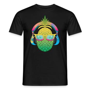 Design ananas Pour les amoureux de la plage Ananas - T-shirt homme - noir - Devant - AI Model Male 178 light (178cm)