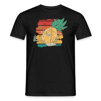 Ananas-schaukel-retro-design Für Strandliebhaber - Männer T-Shirt - Schwarz - Vorne - AI Model Male 178 light (178cm)