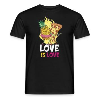 Liebe Ist Liebe, Ananas Und Pizza-design Für Den - Männer T-Shirt - Schwarz - Vorne - AI Model Male 178 light (178cm)