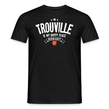 Trouville ist mein glücklicher Ort - Männer T-Shirt - Schwarz - Vorne - AI Model Male 178 light (178cm)
