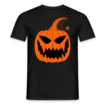 Halloween Kürbis mit Spinne - Männer T-Shirt - Schwarz - Vorne - AI Model Male 178 light (178cm)