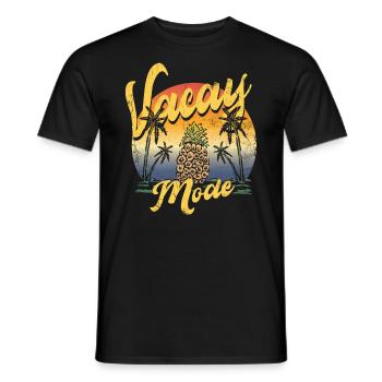 Vacay-modus-ananas-kiefern-entwurf Für Strand - Männer T-Shirt - Schwarz - Vorne - AI Model Male 178 light (178cm)
