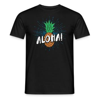 Aloha pineapple design For beach lovers pineapple - Men's T-Shirt - black - Front - AI Model Male 178 light (178cm)