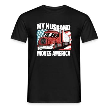 Mon mari déménage en AmériqueTrucker - T-shirt homme - noir - Devant - AI Model Male 178 light (178cm)
