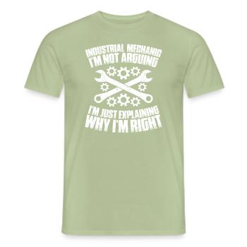Industriemechaniker Industrial Mechanic - Männer T-Shirt - Sage - Vorne - AI Model Male 178 light (178cm)