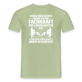 Fachkraft für Lagerlogistik Warehouse Worker Lager - Männer T-Shirt - Sage - Vorne - AI Model Male 178 light (178cm)