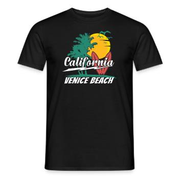 Jaren 70 80 in de Californische stad Venice Beach - Heren T-shirt - zwart - Voor - AI Model Male 178 light (178cm)