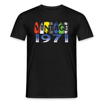 Vintage 1971 Retro Bitrthday Édition Limitée - T-shirt homme - noir - Devant - AI Model Male 178 light (178cm)