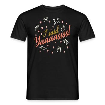 J’ai dit yaaaassss conscription de mariage pour - T-shirt homme - noir - Devant - AI Model Male 178 light (178cm)