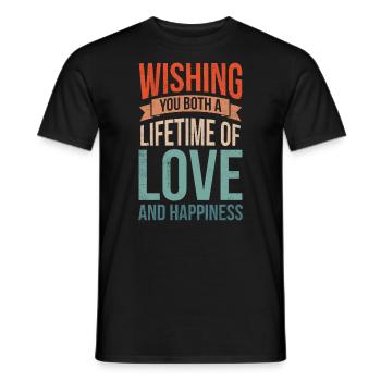 Je vous souhaite à tous les deux une vie d’amour pour - T-shirt homme - noir - Devant - AI Model Male 178 light (178cm)