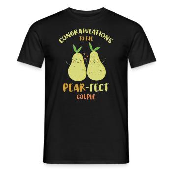 Herzlichen Glückwunsch An Die Pear-fect Für Braut - Männer T-Shirt - Schwarz - Vorne - AI Model Male 178 light (178cm)