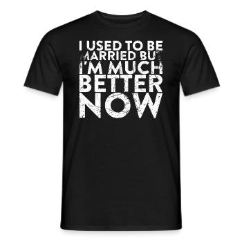 J’avais l’habitude d’être mariée, mais maintenant je me sens - T-shirt homme - noir - Devant - AI Model Male 178 light (178cm)
