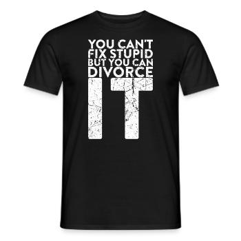 Vous ne pouvez pas réparer la stupidité, mais vous pouvez - T-shirt homme - noir - Devant - AI Model Male 178 light (178cm)
