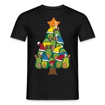 Christmas Avocado Christmas tree Christmas tree - Men's T-Shirt - black - Front - AI Model Male 178 light (178cm)