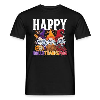 Hallothanksmas Trois Gnomes Halloween Noël - T-shirt homme - noir - Devant - AI Model Male 178 light (178cm)