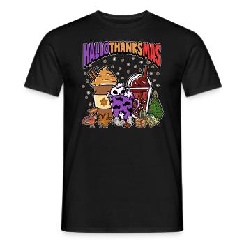 Hallothanksmas Café Latte Halloween Noël - T-shirt homme - noir - Devant - AI Model Male 178 light (178cm)