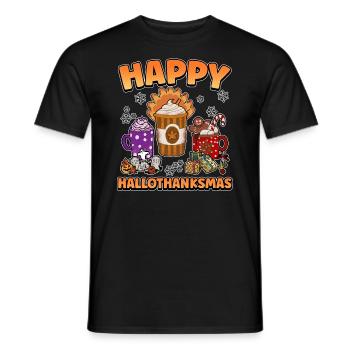 Hallothanksmas Café Latte Halloween Noël - T-shirt homme - noir - Devant - AI Model Male 178 light (178cm)