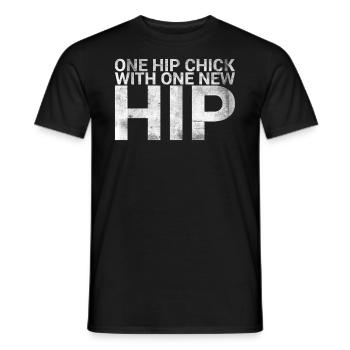 A hip chick with a new hip woman - Men's T-Shirt - black - Front - AI Model Male 178 light (178cm)