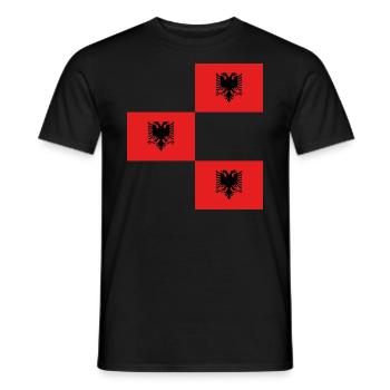 Drapeau de l'Albanie - T-shirt homme - noir - Devant - AI Model Male 178 light (178cm)