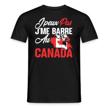 Je peux pas, j'me barre au canada - T-shirt homme - noir - Devant - AI Model Male 178 light (178cm)