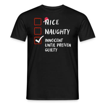 Freches nettes unschuldiges, lustiges Weihnachtsgeschenk - Männer T-Shirt - Schwarz - Vorne - AI Model Male 178 light (178cm)