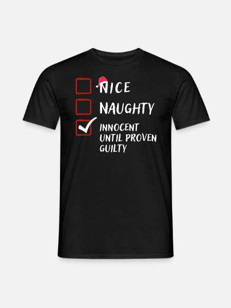 Naughty Nice Innocent,Funny Christmas Gift - Men's T-Shirt - black