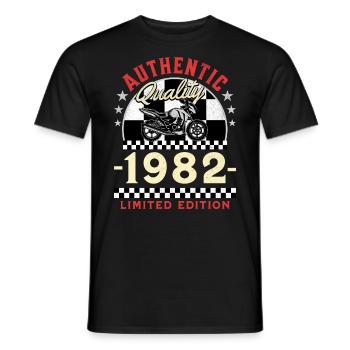 40 Ans Anniversaire Thème Moto Vintage 1982 - T-shirt homme - noir - Devant - AI Model Male 178 light (178cm)