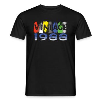 Vintage 1988 Retro Bitrthday Edition Limitée - T-shirt homme - noir - Devant - AI Model Male 178 light (178cm)