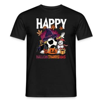 Hallothanksmas Soccer Halloween Christmas - Men's T-Shirt - black - Front - AI Model Male 178 light (178cm)