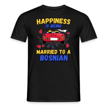 Happiness Is Being Married To A Bosnian - Men's T-Shirt - black - Front - AI Model Male 178 light (178cm)