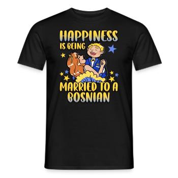 Happiness Is Being Married To A Bosnian - Men's T-Shirt - black - Front - AI Model Male 178 light (178cm)