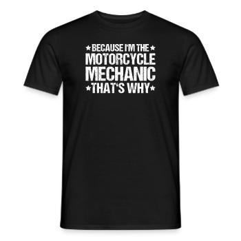Ingénieur mécatronique à deux roues Mécanicien Moto - T-shirt homme - noir - Devant - AI Model Male 178 light (178cm)